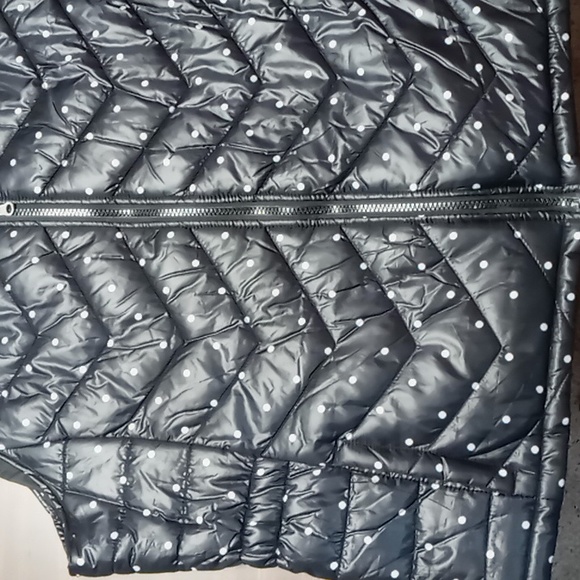 Basic Editions Black w White Dot Puffer Vest XXL - Picture 3 of 5